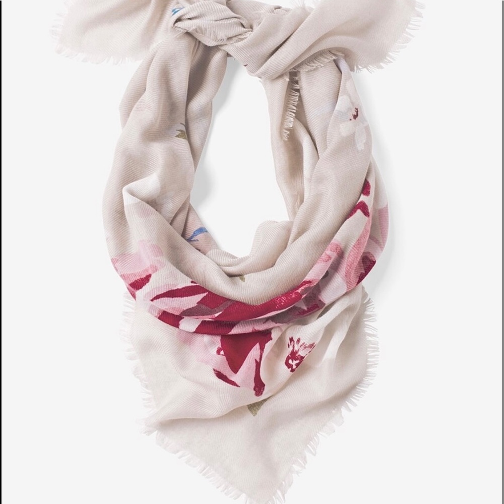 White House Black Market Floral Square Scarf